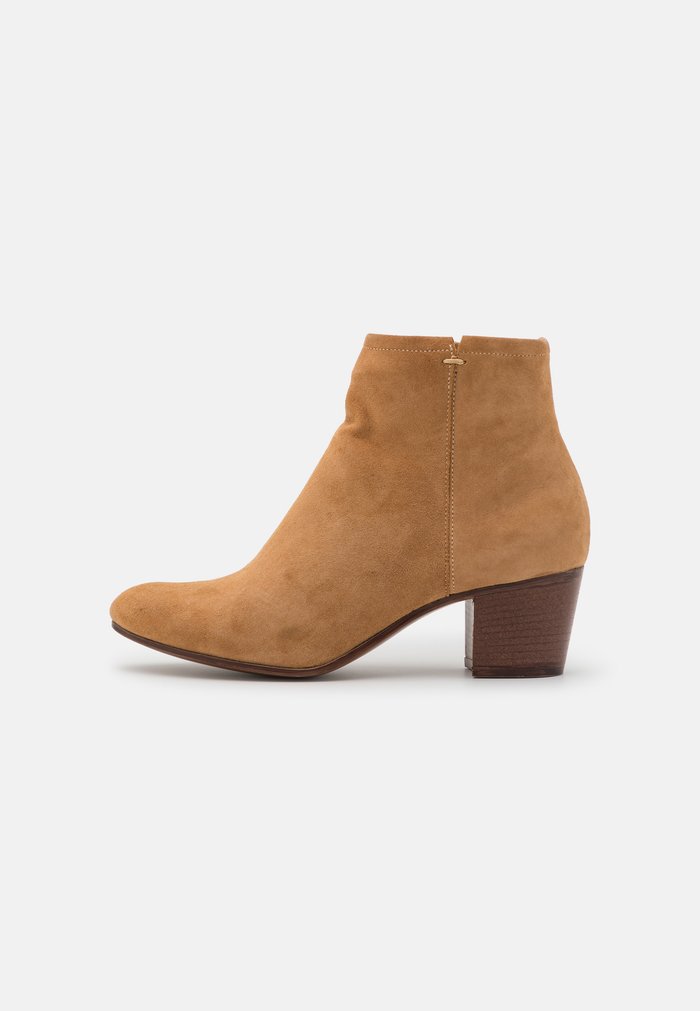 Bottines Anna Field LEATHER Block heel Zip UP Beige Femme | SDA-1664734